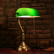 EmeraldGlow – Vintage Banker's Table Lamp