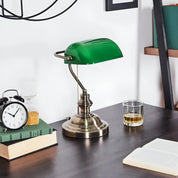 EmeraldGlow – Vintage Banker's Table Lamp