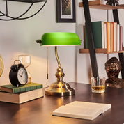 EmeraldGlow – Vintage Banker's Table Lamp