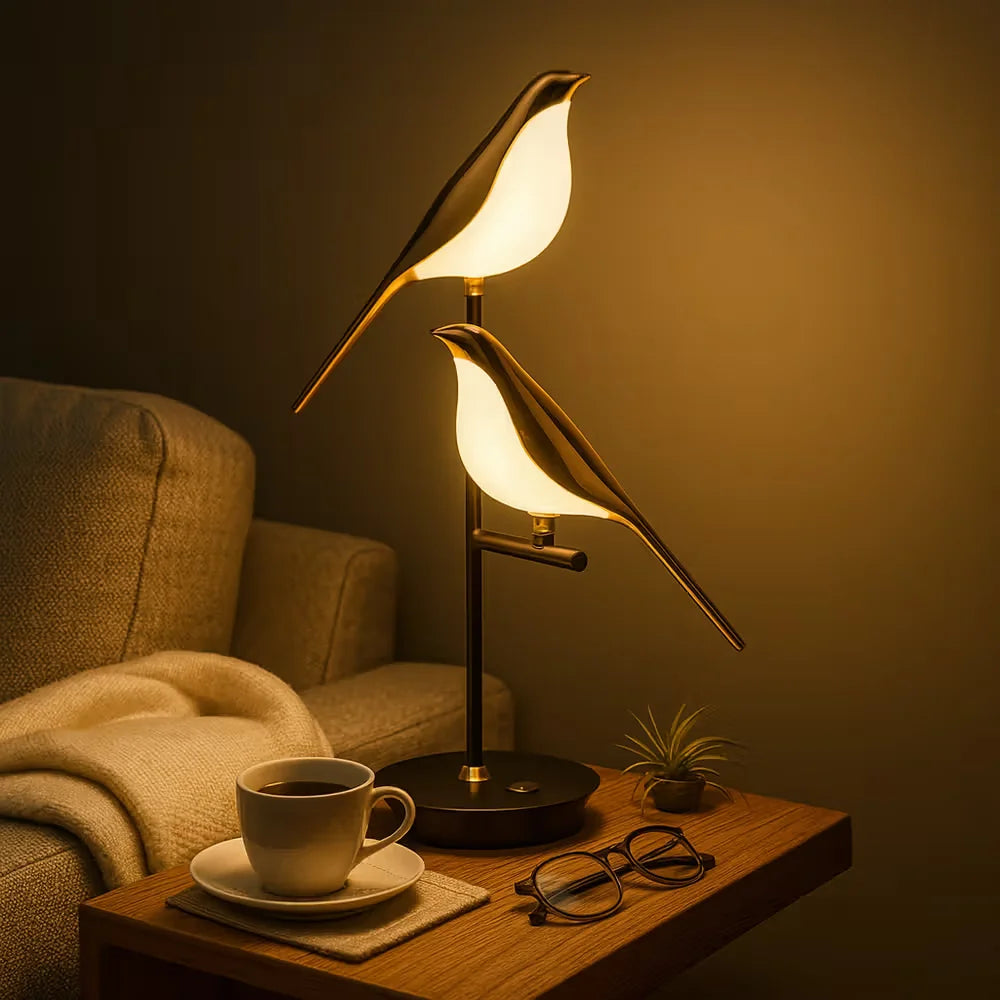 Solura – Golden Gleam Dove Table Lamp