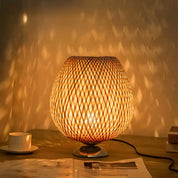 BambooGlow – Handwoven Rattan Table Lamp