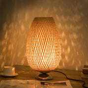 BambooGlow – Handwoven Rattan Table Lamp