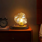 CubeGlow – Modern Ice Cube Table Lamp with Wood Base