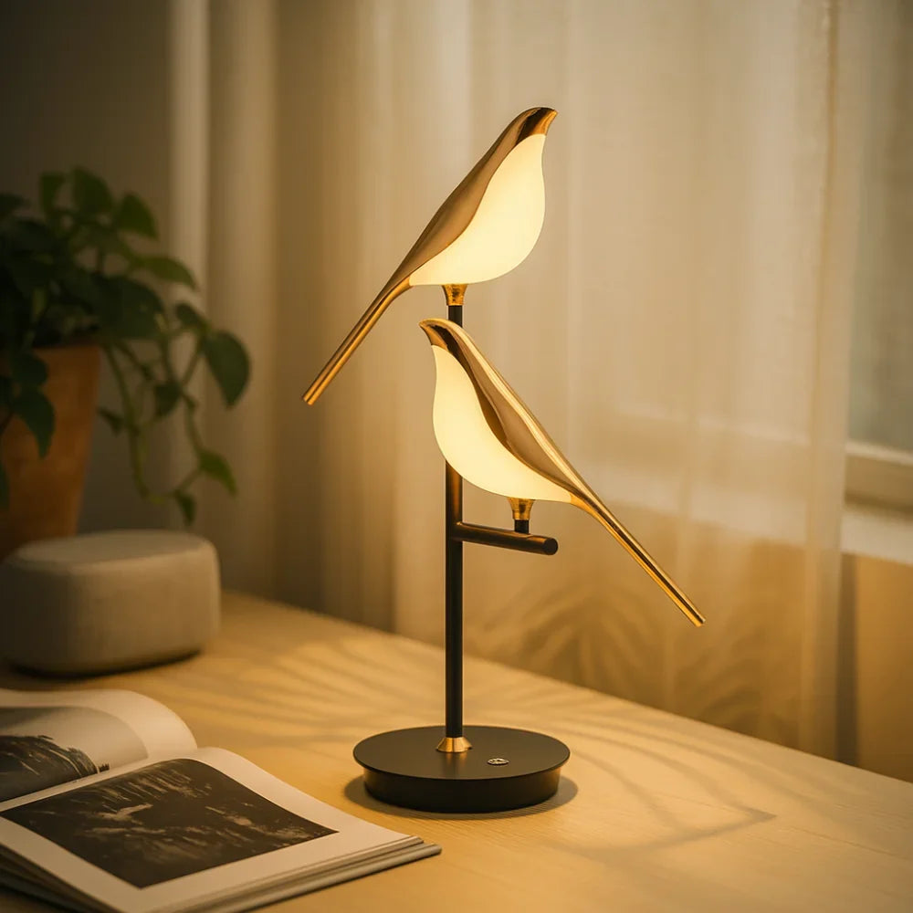 Solura – Golden Gleam Dove Table Lamp