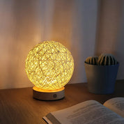 RayaGlow – Handwoven Rattan Table Lamp